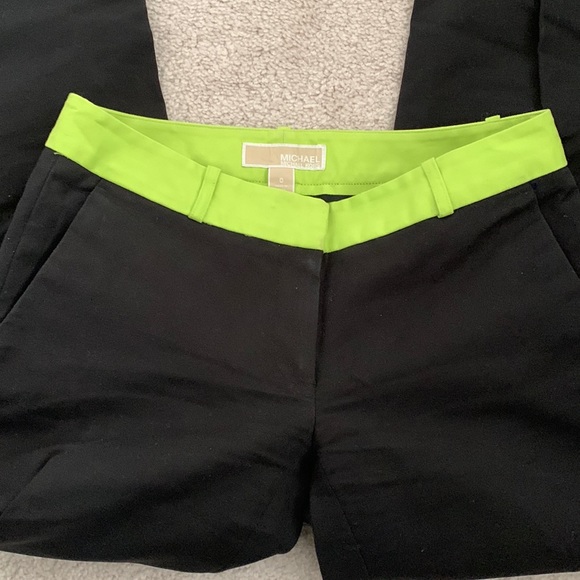 Michael Kors Black & Green Cropped Pants - Picture 1 of 5